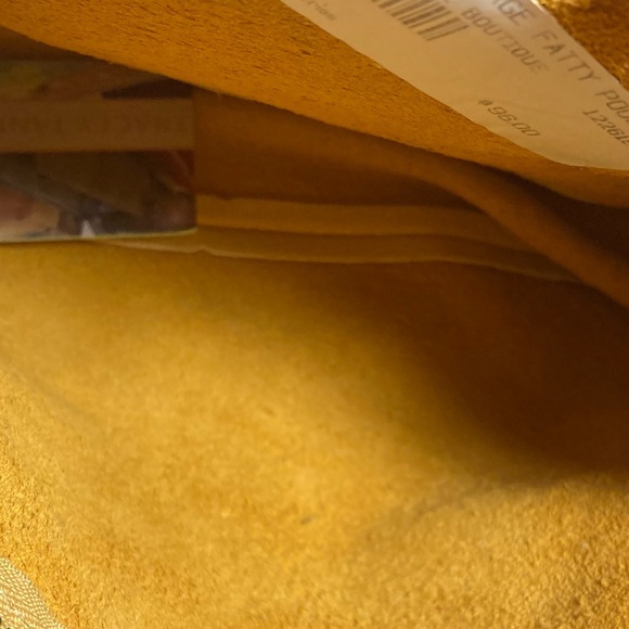 Tracey Tanner Golden Yellow snake print Embossed Leather Clutch - Picture 4 of 7